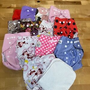13 Alva Baby Cloth Diaper Bundles One Size Multicolor Reusable Snaps